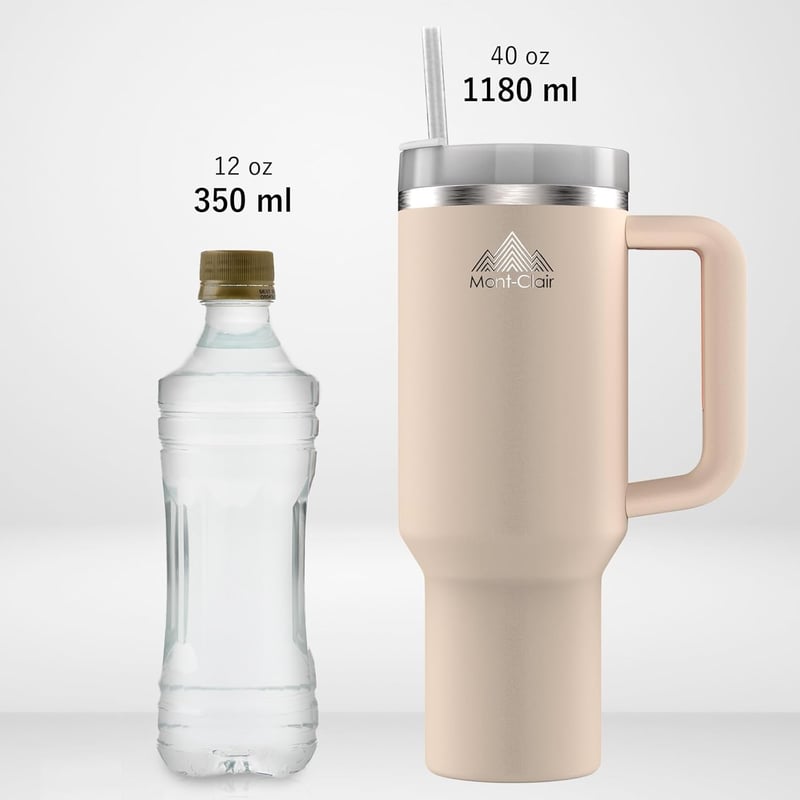Mont-Clair 1,2L termikus ivópalack szívószállal, 48 órás hűtéssel, BPA mentes