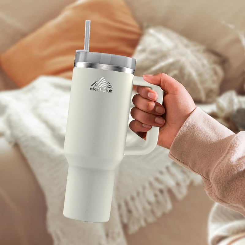 Mont-Clair 1,2L termikus ivópalack szívószállal, 48 órás hűtéssel, BPA mentes