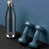 Mont-Clair H2O Rozsdamentes Acél Termosz 500ml - 24 Órás Hideg & 12 Órás Meleg Ital - Szivárgásmentes BPA-mentes Ivópalack - Sötétkék 6