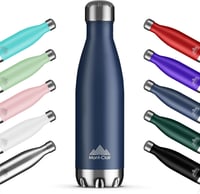 Mont-Clair H2O Rozsdamentes Acél Termosz 500ml - 24 Órás Hideg & 12 Órás Meleg Ital - Szivárgásmentes BPA-mentes Ivópalack - Sötétkék 1