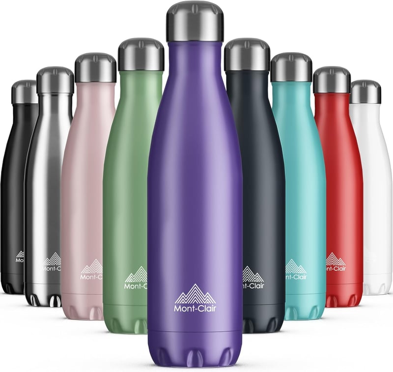 Mont-Clair Rozsdamentes Acél Termosz 500ml - Dupla Falú Hőszigetelő Kulacs, Szivárgásmentes BPA-mentes Ivópalack, 24 Órás Hideg/12 Órás Mele