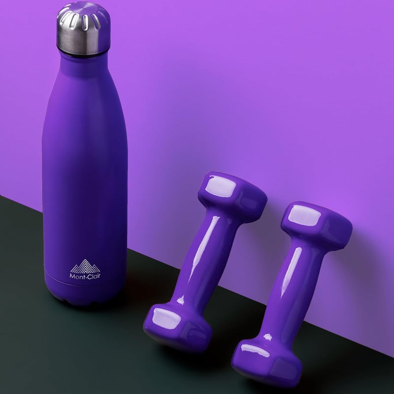 Mont-Clair Rozsdamentes Acél Termosz 500ml - Dupla Falú Hőszigetelő Kulacs, Szivárgásmentes BPA-mentes Ivópalack, 24 Órás Hideg/12 Órás Mele