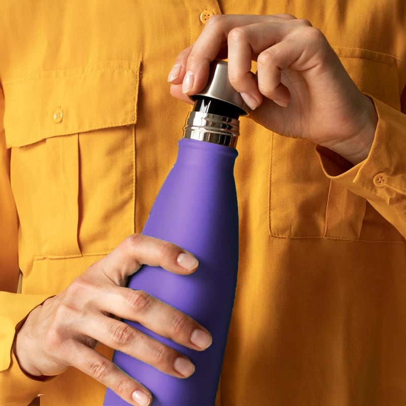 Mont-Clair Rozsdamentes Acél Termosz 500ml - Dupla Falú Hőszigetelő Kulacs, Szivárgásmentes BPA-mentes Ivópalack, 24 Órás Hideg/12 Órás Mele