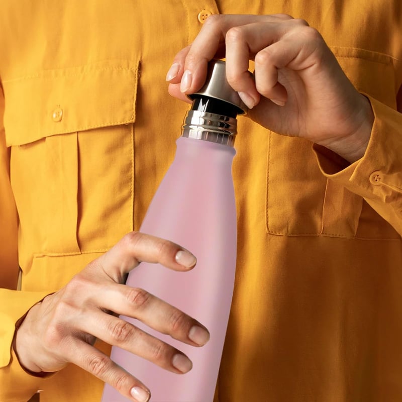 Mont-Clair Rozsdamentes Acél Termosz 500ml - Dupla Falú Hőszigetelő Kulacs, Szivárgásmentes BPA-mentes Ivópalack, 24 Órás Hideg/12 Órás Mele