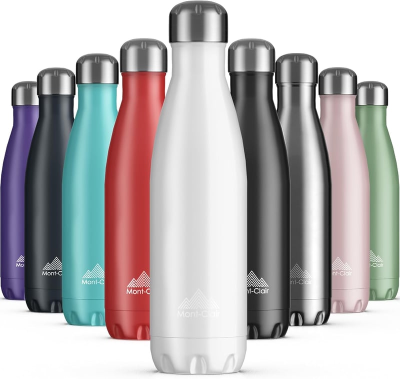 Mont-Clair Rozsdamentes Acél Termosz 500ml - Hőszigetelt Kulacs, BPA-mentes, 24 Órás Hideg/12 Órás Meleg Italtartó, Szivárgásmentes, Fehér