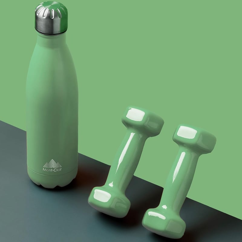 Mont-Clair Rozsdamentes Acél Termosz 500ml - Zöld Hőszigetelt Kulacs, 24 Óra Hideg/12 Óra Meleg Ital, BPA-mentes, Szivárgásmentes Ivópalack