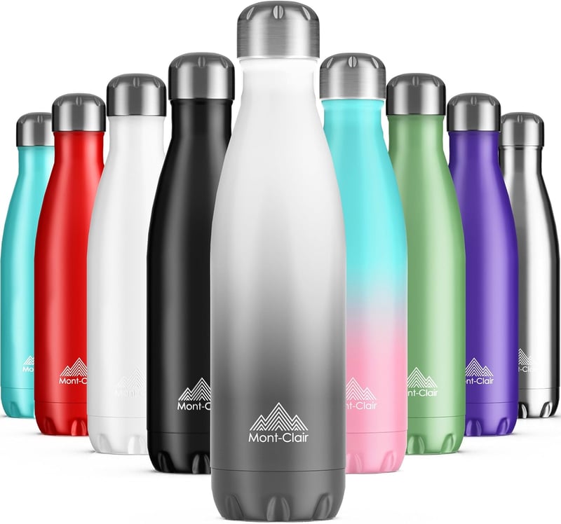 Mont-Clair Rozsdamentes Acél Termosz 750ml - Dupla Falú Hőszigetelés - 24 Óra Hideg, 12 Óra Meleg - Szivárgásmentes BPA-mentes Kulacs - Fehé