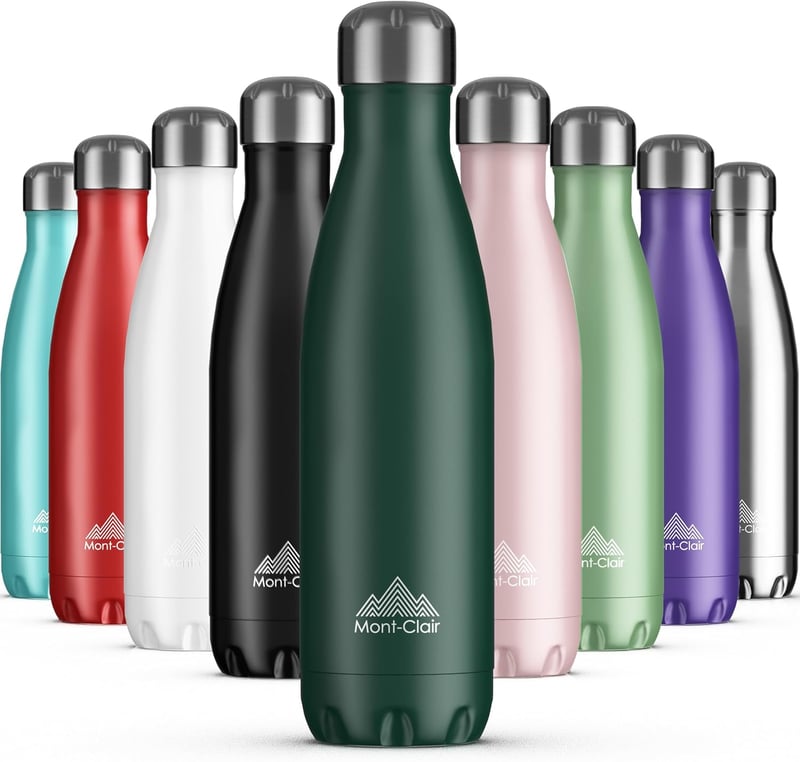 Mont-Clair Rozsdamentes Acél Termosz 750ml - Szivárgásmentes Ivópalack, 24 Órás Hideg, 12 Órás Meleg Ital, BPA-mentes, Sötétzöld, Túrázáshoz