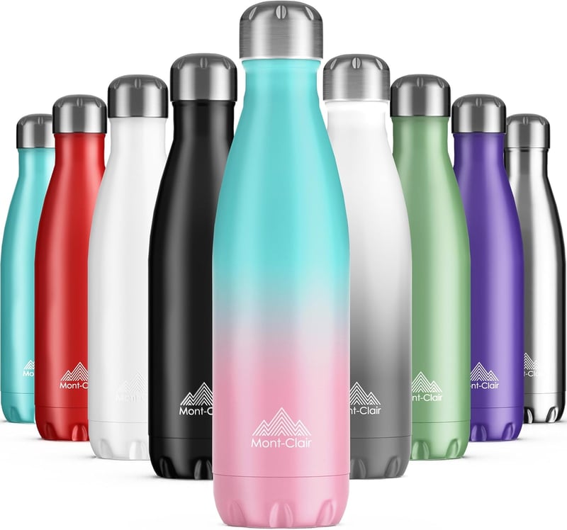 Mont-Clair Rozsdamentes Acél Termosz Kulacs 750ml - Dupla Falú Szigetelés, 12h Meleg 24h Hideg, BPA Mentes Ivópalack Felnőtteknek Gyerekekne