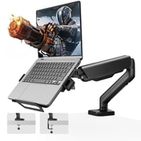 monTEK 2 v 1 držiak na notebook a monitor pre 18-palcové notebooky a 32-palcové monitory s upevnením na stôl 9
