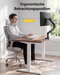 Hliníkový držiak na monitor monTEK pre 17 – 57-palcové ultraširokouhlé obrazovky do 27 kg, USB 3.0 A/C, pneumatický zdvih, max. VESA 100x100, biely 9