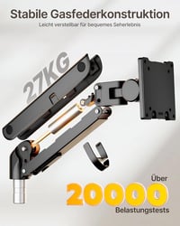 Suport monitor de birou monTEK pentru două ecrane cu port USB, negru 4
