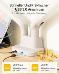 Stojan na dva monitory monTEK s USB portom pre 2 monitory s uhlopriečkou 17-40 palcov, stolový držiak 8