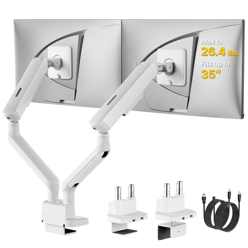 Stojan na dva monitory monTEK s USB portom pre 2 monitory s uhlopriečkou 17-40 palcov, stolový držiak
