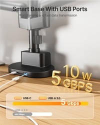monTEK MA1010UCPBK-D Dual Monitor Tartókar Asztali Rögzítő USB Hubbal, 17-35 colos Lapos és Ívelt Monitorokhoz, Max 11 kg, VESA 75/100 mm, Fekete 8