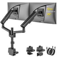 Držiak na dva monitory monTEK, pre 17-35 palcové obrazovky, s USB portom, stolové rameno na monitor 1