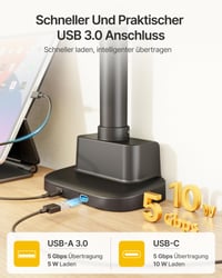 Držiak na dva monitory monTEK, pre 17-35 palcové obrazovky, s USB portom, stolové rameno na monitor 8