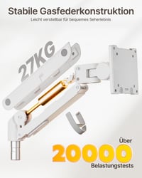 monTEK duálny držiak na 2 monitory, 17 – 57 palcov (43 – 145 cm), nosnosť 27 kg, stolový držiak na monitory 4