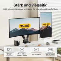 Držiak na dva monitory monTEK pre 2 monitory s uhlopriečkou 17 – 35 palcov, nosnosťou do 16 kg a USB portom 3
