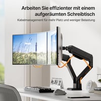 Držiak na dva monitory monTEK pre 2 monitory s uhlopriečkou 17 – 35 palcov, nosnosťou do 16 kg a USB portom 7