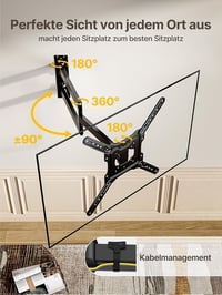 monTEK Extra Hosszú Karos TV Fali Tartó 23-65 Colos Készülékekhez - 728 mm Kinyúlás, Forgatható, Dönthető, VESA 400x400, 35 kg Teherbírás 4