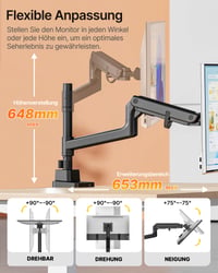 monTEK Heavy Duty držiak na monitor s vysokým stĺpikom a USB portom pre monitory s uhlopriečkou 17-57 palcov 5