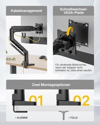 monTEK držiak na monitor Heavy Duty s USB, pre monitory s uhlopriečkou 17 – 57 palcov, s nosnosťou do 27 kg 8