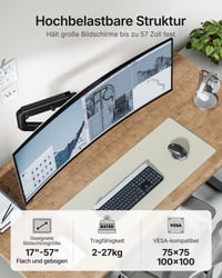 monTEK držiak na monitor Heavy Duty s USB, pre monitory s uhlopriečkou 17 – 57 palcov, s nosnosťou do 27 kg 2