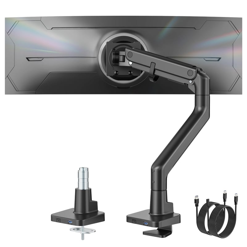 monTEK držiak na monitor Heavy Duty s USB, pre monitory s uhlopriečkou 17 – 57 palcov, s nosnosťou do 27 kg