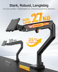 monTEK držiak na monitor Heavy Duty s USB, pre monitory s uhlopriečkou 17 – 57 palcov, s nosnosťou do 27 kg 7