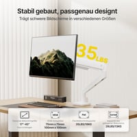 monTEK HeavyDuty držiak na monitor biely, pre monitory 17-45 palcov, max. 16 kg, VESA 75/100, sklopný, otočný 2