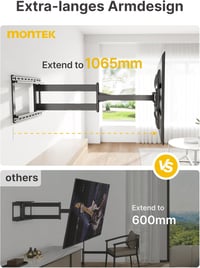 Suport de perete pentru TV, cu braț lung, monTEK, pentru ecrane de 43-80 inch, sarcină maximă 50 kg, rotire 180°, înclinare, compatibil VESA 600x400 mm 7