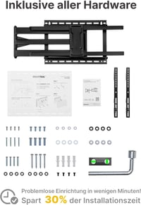 Suport de perete pentru TV, cu braț lung, monTEK, pentru ecrane de 43-80 inch, sarcină maximă 50 kg, rotire 180°, înclinare, compatibil VESA 600x400 mm 9