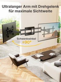Suport de perete pentru TV, cu braț lung, monTEK, pentru ecrane de 43-80 inch, sarcină maximă 50 kg, rotire 180°, înclinare, compatibil VESA 600x400 mm 4