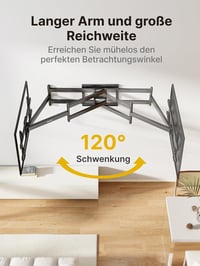 Suport de perete pentru televizor monTEK cu braț lung, 43-90 inch, extensie 1080 mm, înclinabil și pivotant, complet articulat, VESA 800x400 4