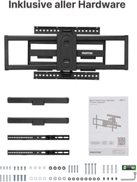 Suport TV de perete monTEK HW1242BK complet mobil, pentru ecrane de 43-95 inchi, până la 60 kg, pivotant, înclinabil, braț dublu, negru, VESA 800 x 400 mm 9