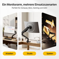 monTEK MA1007BK HeavyDuty držiak na monitor pre 17-45 palcové ultrawide monitory, 1-16 kg, VESA 75/100, sklopný, otočný, čierny 9
