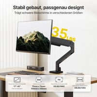 monTEK MA1007BK HeavyDuty držiak na monitor pre 17-45 palcové ultrawide monitory, 1-16 kg, VESA 75/100, sklopný, otočný, čierny 5
