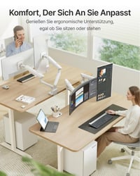 monTEK MA1011WH-D Držiak na dva monitory, pre 17-35" obrazovky, otočný o 360°, VESA 75/100, biely, max. 11 kg 8