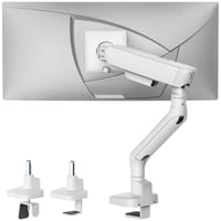 Držiak na monitor monTEK pre obrazovky s uhlopriečkou 17 – 40 palcov, max. 12 kg, biely – nastaviteľné stolové rameno na monitor s upevnením 1