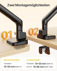 Držiak na monitor monTEK, čierny, 17-40 palcov, max. 12 kg, stolové rameno na monitor, nastaviteľný stojan na monitor 8