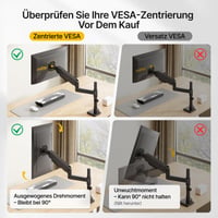 Držiak na monitor monTEK pre obrazovky s uhlopriečkou 17-45 palcov, nosnosť 16 kg, robustný stĺpový stolový držiak na monitor 4