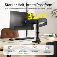 Držiak na monitor monTEK pre obrazovky s uhlopriečkou 17-45 palcov, nosnosť 16 kg, robustný stĺpový stolový držiak na monitor 8