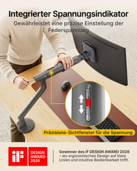 monTEK Držiak na monitor pre obrazovky s uhlopriečkou 17 – 40 palcov, nosnosť max. 11 kg, tmavosivý, stolový stojan na monitor 3