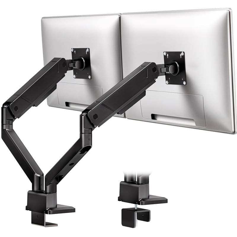 Držiak na 2 monitory monTEK pre obrazovky s uhlopriečkou 17-35 palcov, stolový stojan na dva monitory s nosnosťou do 16 kg