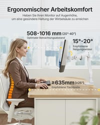 monTEK držiak na monitor s USB A/C konektorom, pre 17-57 palcové ultraširoké zakrivené monitory, nosnosť 27 kg, plynová pružina, VESA 75/100, biely 3