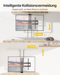 Suport motorizat pentru televizor monTEK pentru televizoare de 37-65 inchi cu consolă, Tuya, telecomandă radio, control vocal, înălțime reglabilă, 60 kg, VESA 600x400 3
