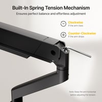 monTEK Egykaros Monitor Tartó Kar Max 45 Colos Ultrawide Képernyőkhöz, 16 kg Teherbírás, USB Nélkül, Fekete 6