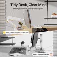 monTEK Egyes Monitor Kar Max 45 Colos Ultrawide Képernyőkhöz, 16 kg Teherbírás, USB Nélkül, Fehér 5