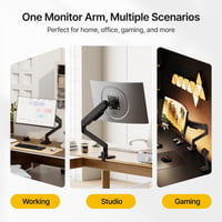monTEK Egykaros Monitor Tartó Kar Max 45 Colos Ultrawide Képernyőkhöz, 16 kg Teherbírás, USB Nélkül, Fekete 9